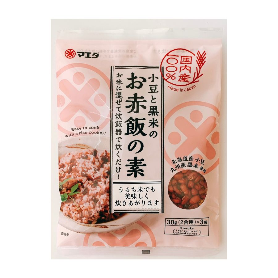 マエダ 小豆と黒米のお赤飯の素90g-無添加無着色の雑穀米