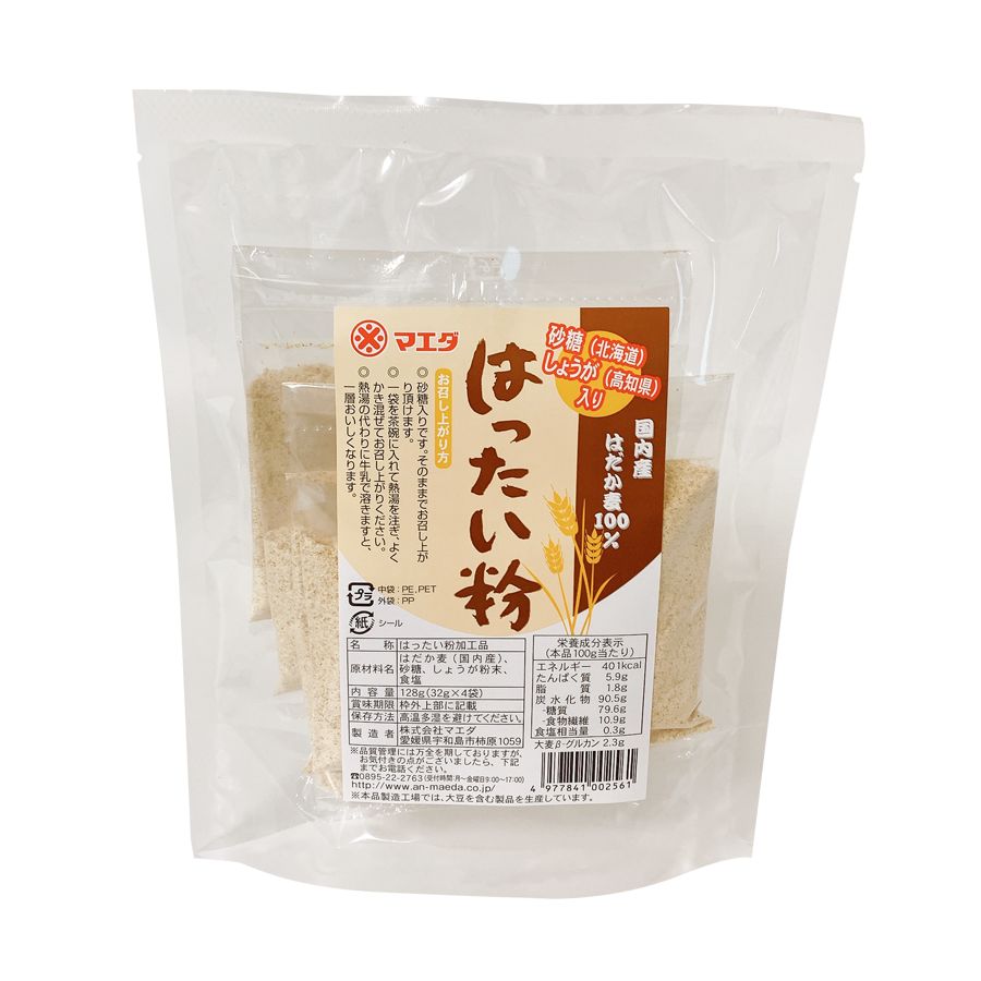 マエダ はったい粉[砂糖/生姜入り] 128g-大麦の食物繊維