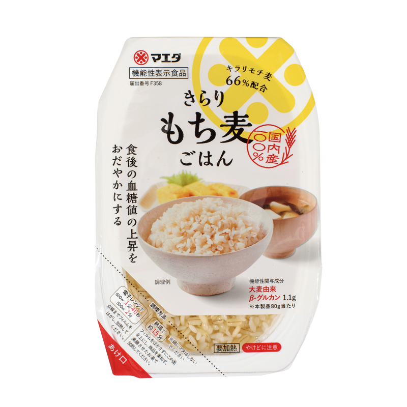 マエダ　きらりもち麦ごはん【機能性表示食品】160g-キラリモチ使用　株式会社マエダ　–　-パックご飯/雑穀の製造販売・通販-