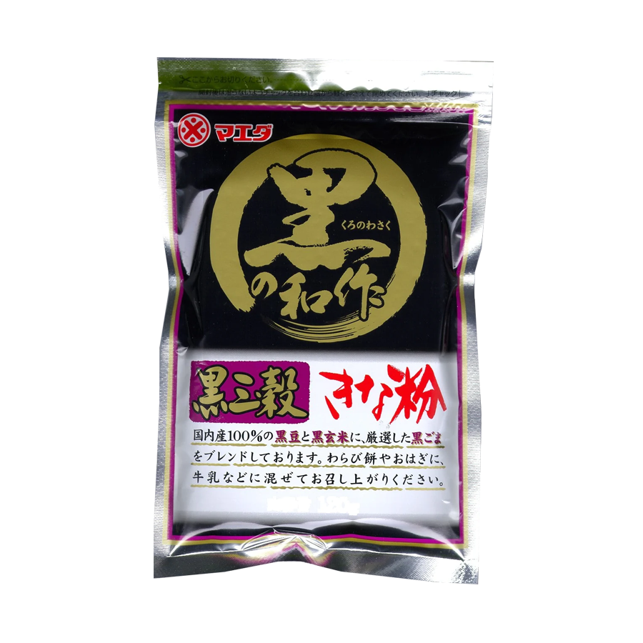 マエダ 黒三穀きな粉100g-黒豆/黒ごま/黒米でポリフェノール