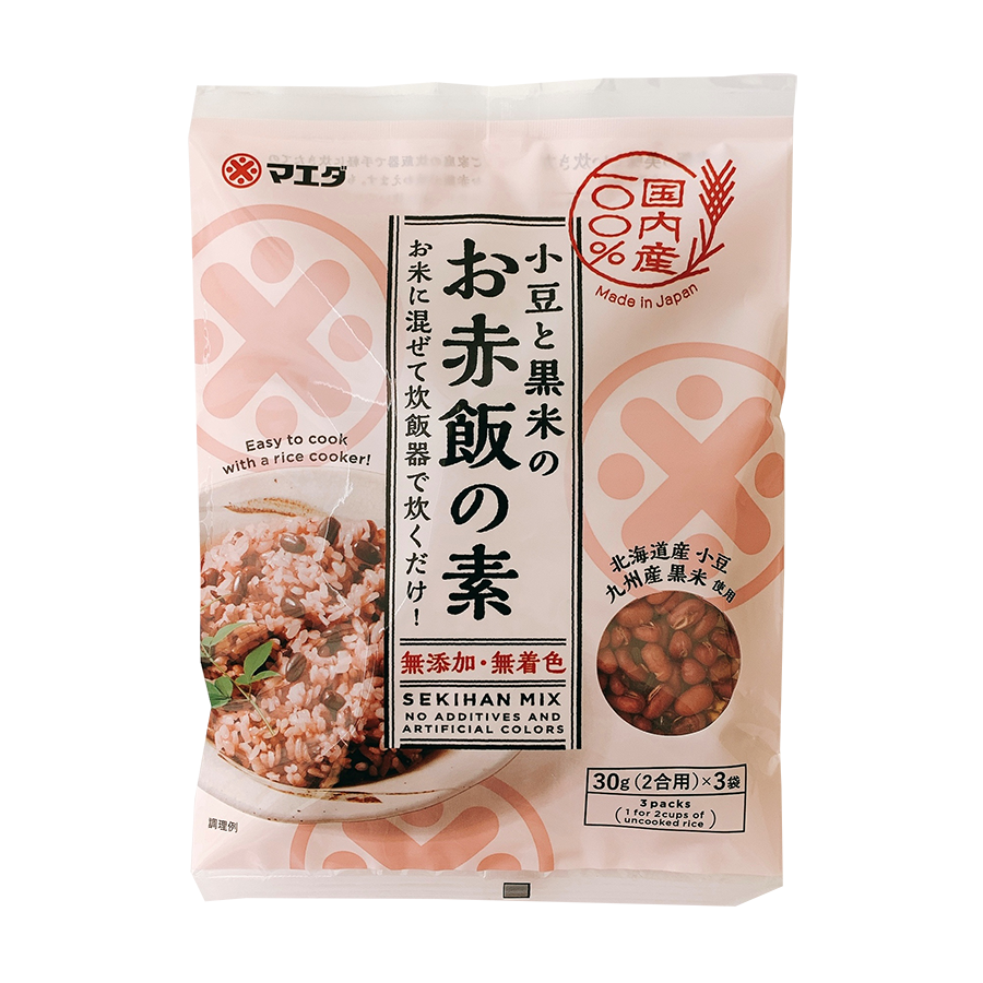 小豆と黒米のお赤飯の素　株式会社マエダ　90g（30g×3）　–　-パックご飯/雑穀の製造販売・通販-